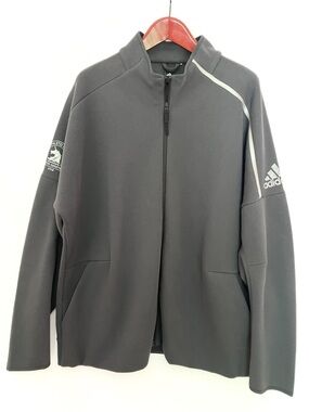 Adidas Men’s Boston Marathon Gray Knit Jacket